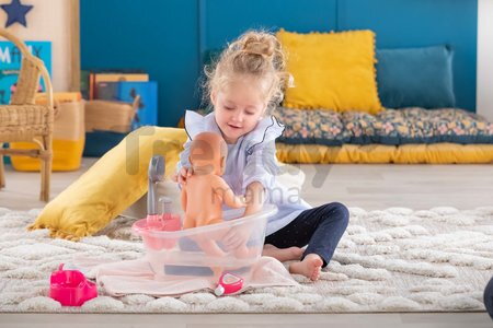 Bábika Emma pije a ciká Mon Grand Poupon Corolle s modrými klipkajúcimi očami a 3 doplnky 36 cm od 24 mes