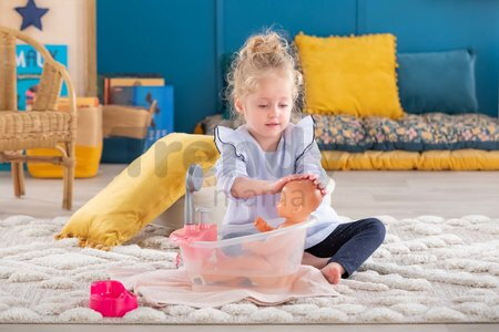 Bábika Emma pije a ciká Mon Grand Poupon Corolle s modrými klipkajúcimi očami a 3 doplnky 36 cm od 24 mes