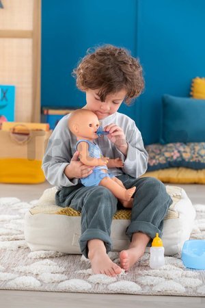 Bábika Paul pije a ciká Mon Grand Poupon Corolle s hnedými klipkajúcimi očami a 3 doplnky 36 cm od 24 mes