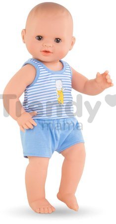 Bábika Paul pije a ciká Mon Grand Poupon Corolle s hnedými klipkajúcimi očami a 3 doplnky 36 cm od 24 mes