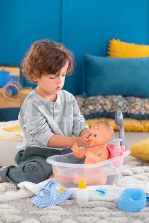 Bábika Paul pije a ciká Mon Grand Poupon Corolle s hnedými klipkajúcimi očami a 3 doplnky 36 cm od 24 mes