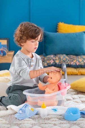 Bábika Paul pije a ciká Mon Grand Poupon Corolle s hnedými klipkajúcimi očami a 3 doplnky 36 cm od 24 mes