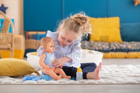 Bábika Paul pije a ciká Mon Grand Poupon Corolle s hnedými klipkajúcimi očami a 3 doplnky 36 cm od 24 mes