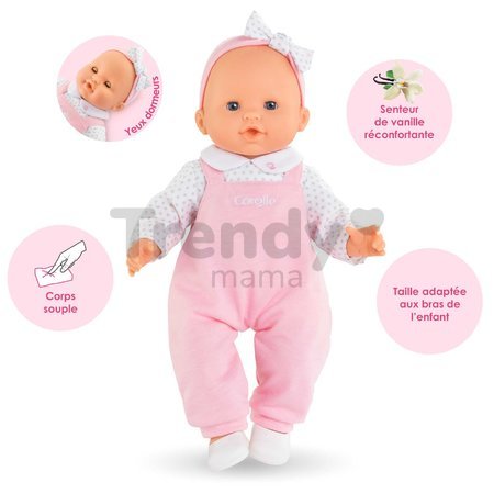 Bábika Lise Mon Grand Poupon Corolle s modrými klipkajúcimi očami a špúliace ústočká 36 cm od 24 mes