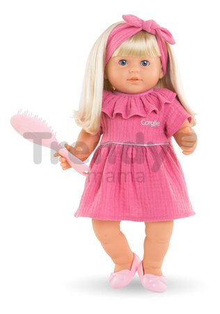 Bábika Jade Mon Grand Poupon Corolle s modrými klipkajúcimi očami a dlhé blond vlasy s hrebeňom 36 cm