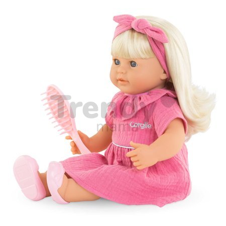 Bábika Jade Mon Grand Poupon Corolle s modrými klipkajúcimi očami a dlhé blond vlasy s hrebeňom 36 cm