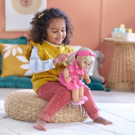Bábika Jade Mon Grand Poupon Corolle s modrými klipkajúcimi očami a dlhé blond vlasy s hrebeňom 36 cm