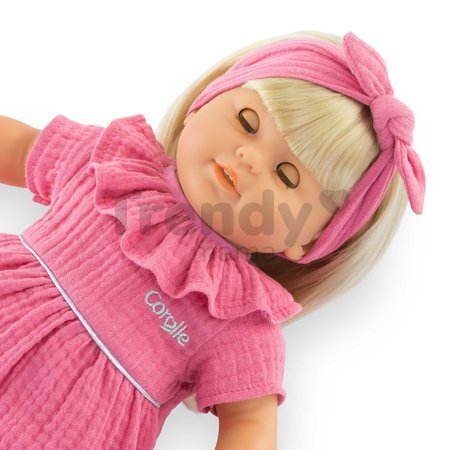 Bábika Jade Mon Grand Poupon Corolle s modrými klipkajúcimi očami a dlhé blond vlasy s hrebeňom 36 cm