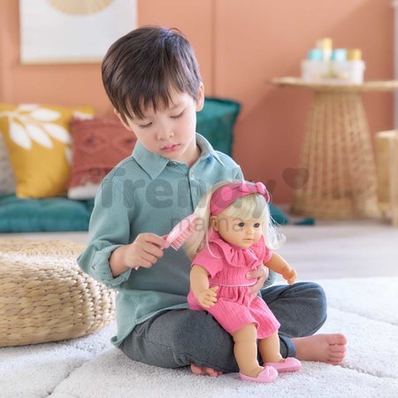 Bábika Jade Mon Grand Poupon Corolle s modrými klipkajúcimi očami a dlhé blond vlasy s hrebeňom 36 cm