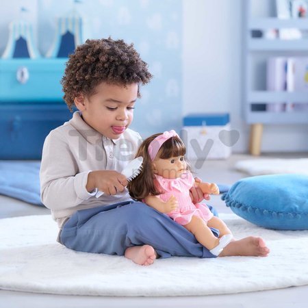 Bábika Julie Mon Grand Poupon Corolle s hnedými klipkajúcimi očami a dlhé hnedé vlasy s hrebeňom 36 cm