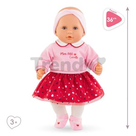 Bábika Albane Heart Petals Mon Grand Poupon Corolle s hnedými klipkajúcimi očami a špúliace ústočká 36 cm od 24 mes