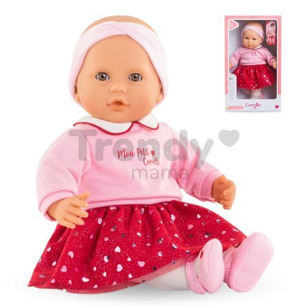 Bábika Albane Heart Petals Mon Grand Poupon Corolle s hnedými klipkajúcimi očami a špúliace ústočká 36 cm od 24 mes