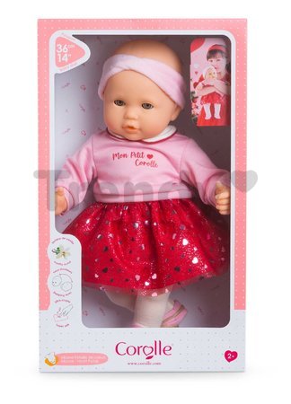 Bábika Albane Heart Petals Mon Grand Poupon Corolle s hnedými klipkajúcimi očami a špúliace ústočká 36 cm od 24 mes