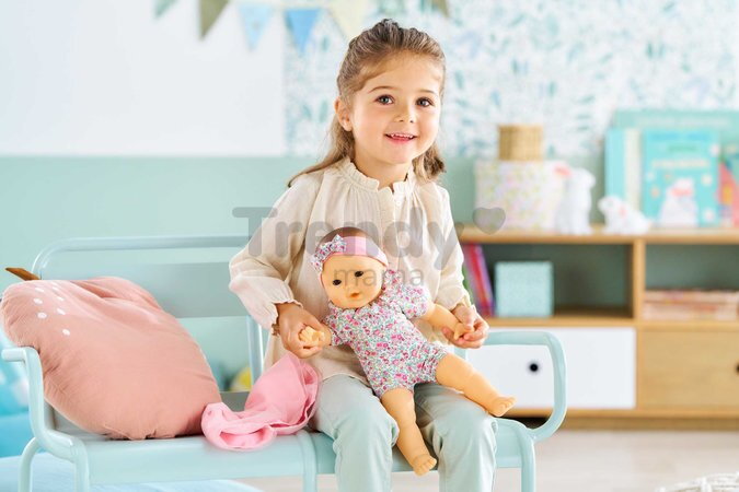 Bábika Mon Adorable Grand Poupon Blossom Garden Corolle s modrými klipkajúcimi očami špúliace ústočká so sukničkou 36 cm od 24 mes