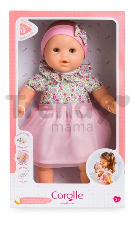 Bábika Mon Adorable Grand Poupon Blossom Garden Corolle s modrými klipkajúcimi očami špúliace ústočká so sukničkou 36 cm od 24 mes