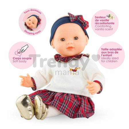 Bábika Suzanne Corolle Holidays Mon Grand Poupon Corolle vianočná edícia s hnedými klipkajúcimi očami 36 cm od 24 mes