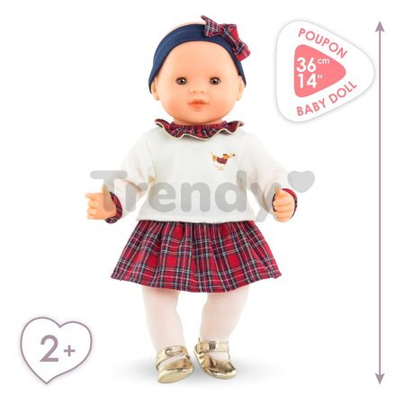 Bábika Suzanne Corolle Holidays Mon Grand Poupon Corolle vianočná edícia s hnedými klipkajúcimi očami 36 cm od 24 mes