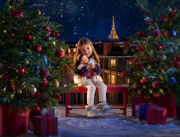 Bábika Suzanne Corolle Holidays Mon Grand Poupon Corolle vianočná edícia s hnedými klipkajúcimi očami 36 cm od 24 mes