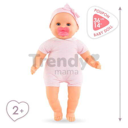Bábika My Adorable Large Baby Doll Corolle na obliekanie s modrými klipkajúcimi očami 36 cm od 24 mes