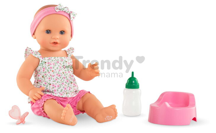 Bábika Emma pije a ciká Bath Baby Flowers Mon Grand Poupon Corolle s modrými klipkajúcimi očami a 3 doplnky 36 cm od 24 mes
