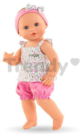 Bábika Emma pije a ciká Bath Baby Flowers Mon Grand Poupon Corolle s modrými klipkajúcimi očami a 3 doplnky 36 cm od 24 mes
