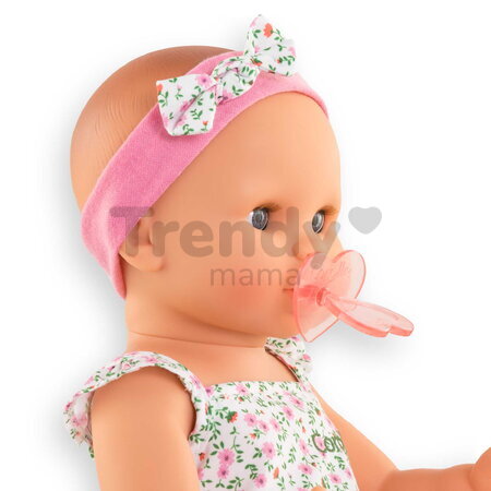Bábika Emma pije a ciká Bath Baby Flowers Mon Grand Poupon Corolle s modrými klipkajúcimi očami a 3 doplnky 36 cm od 24 mes