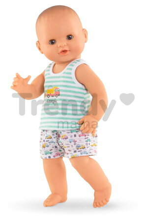 Bábika Paul pije a ciká Bath Baby Aqua Mon Grand Poupon Corolle s hnedými klipkajúcimi očami a 3 doplnky 36 cm od 24 mes