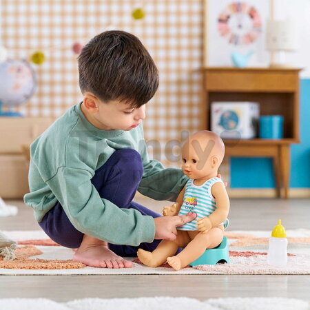 Bábika Paul pije a ciká Bath Baby Aqua Mon Grand Poupon Corolle s hnedými klipkajúcimi očami a 3 doplnky 36 cm od 24 mes