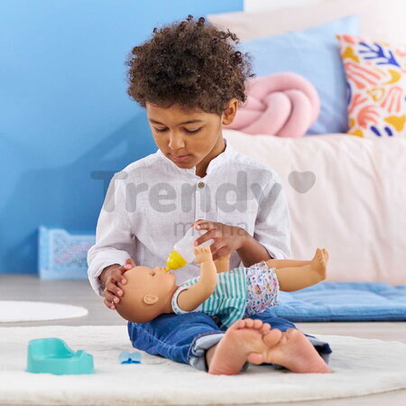 Bábika Paul pije a ciká Bath Baby Aqua Mon Grand Poupon Corolle s hnedými klipkajúcimi očami a 3 doplnky 36 cm od 24 mes