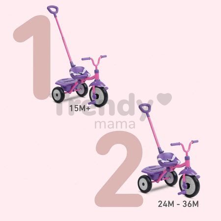 Trojkolka skladacia Folding Fun Trike 2in1 Pink smarTrike ružová s bezpečnostným pásom od 15 mes