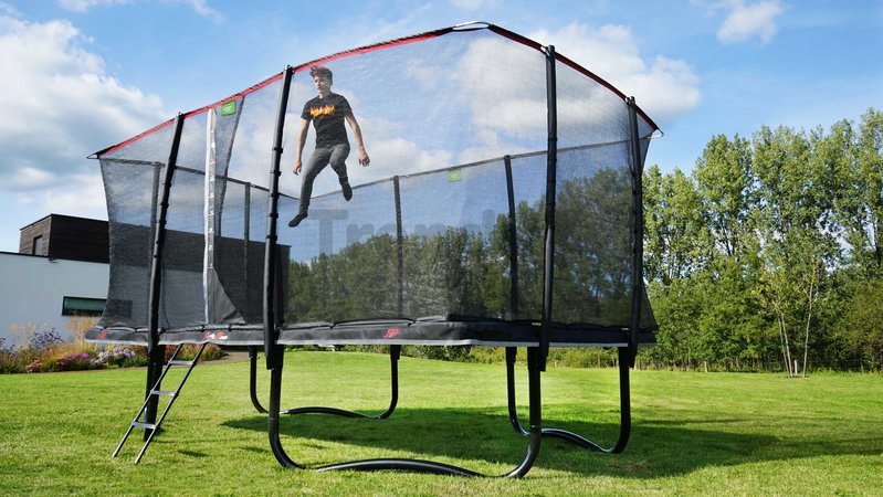 Trampolína s ochrannou sieťou a rebríkom PeakPro Exit Toys 275*458 cm čierna