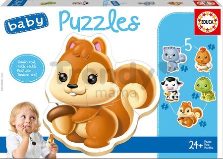 Baby puzzle Zvieratká s mačičkou Educa 5-obrázkové od 24 mes