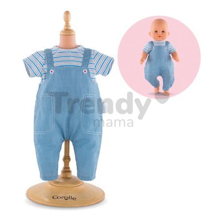 Oblečenie Striped T-shirt & Overall Mon Grand Poupon Corolle pre 36 cm bábiku od 24 mes