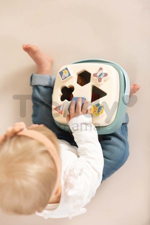 Didaktický košík s plachetnicou a skladacou vežou Awakenings and Bath Set Little Smoby s 8 kockami a 6 šálkami pre jemnú motoriku od 12 mes