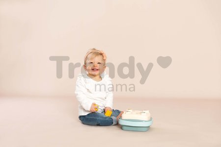 Didaktický košík s plachetnicou a skladacou vežou Awakenings and Bath Set Little Smoby s 8 kockami a 6 šálkami pre jemnú motoriku od 12 mes