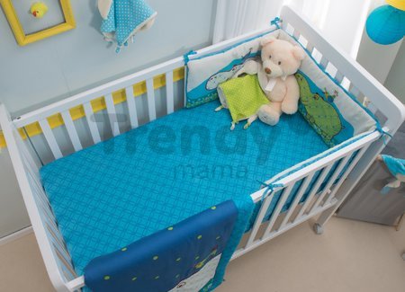 Napínacie prestieradlo do postieľky Joy toTs-smarTrike hroch 2 kusy 100% bavlnený satén modré