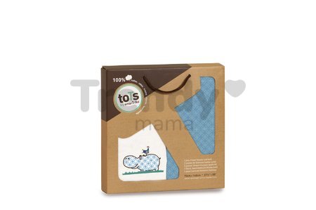 Napínacie prestieradlo do postieľky Joy toTs-smarTrike hroch 2 kusy 100% bavlnený satén modré