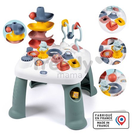 Didaktický stolík s vkladacími kockami Activity Table Little Smoby s aktivitami na vývoj jemnej motoriky od 12 mes