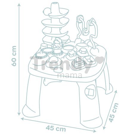 Didaktický stolík s vkladacími kockami Activity Table Little Smoby s aktivitami na vývoj jemnej motoriky od 12 mes