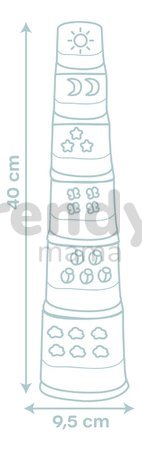Didaktická veža Magic Tower Little Smoby výška 40 cm so 6 šálkami od 12 mes