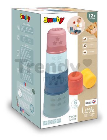 Didaktická veža Magic Tower Little Smoby výška 40 cm so 6 šálkami od 12 mes