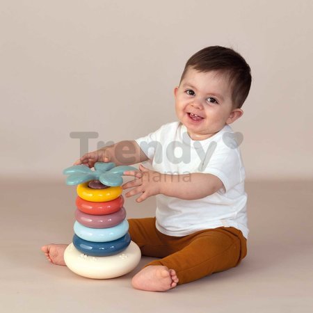 Didaktická pyramída Roly Poly Pyramid Little Smoby s 5 farebnými krúžkami od 12 mes
