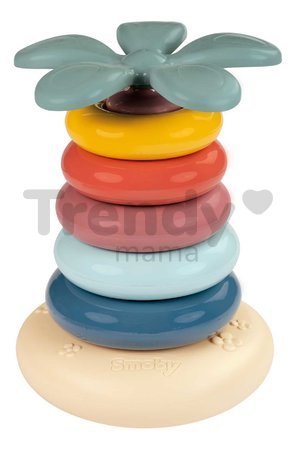 Didaktická pyramída Roly Poly Pyramid Little Smoby s 5 farebnými krúžkami od 12 mes
