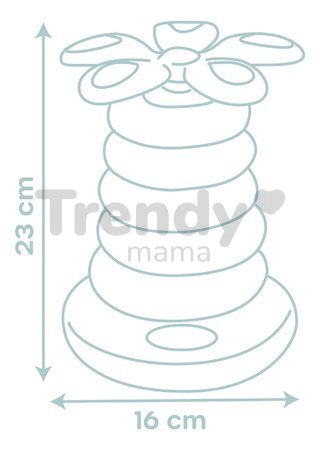 Didaktická pyramída Roly Poly Pyramid Little Smoby s 5 farebnými krúžkami od 12 mes