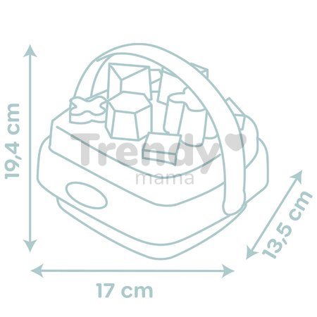 Didaktický košík s vkladacími kockami Shape Sorter Basket Little Smoby 8 rôznych tvarov s obrázkami zvieratiek od 12 mes
