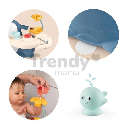 Scaun de baie Baby Bath Time Little Smoby cu ventuze și jucării de apă de la 6 luni