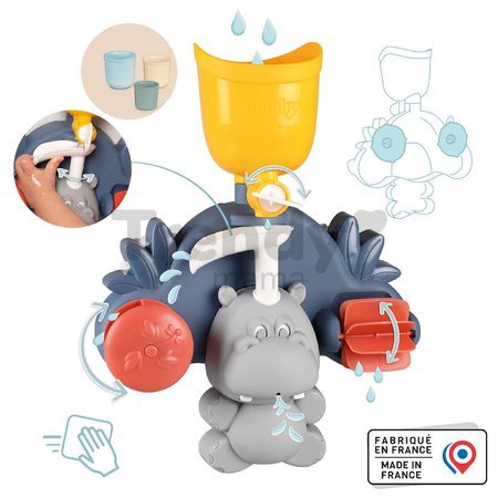Aquapark do vane Hroch Hippo Little Smoby s vodným mlynom a 3 šálkami 100% recyklovateľné od 12 mes