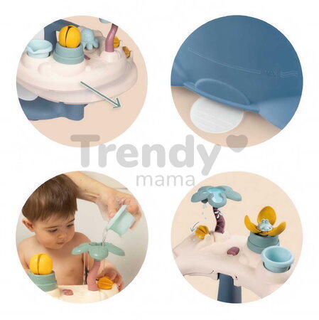 Sedátko do vaničky s magickou kvetinou Little Baby Bath Time Smoby s prísavkami a vodnou chobotnicou od 6 mes SM140408