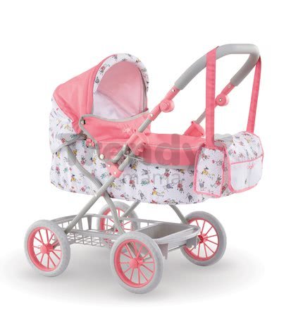 Hlboký kočík Carriage Mon Grand Poupon Corolle skladací pre 36-52 cm bábiku výškovo nastaviteľný s taškou