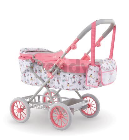 Hlboký kočík Carriage Mon Grand Poupon Corolle skladací pre 36-52 cm bábiku výškovo nastaviteľný s taškou